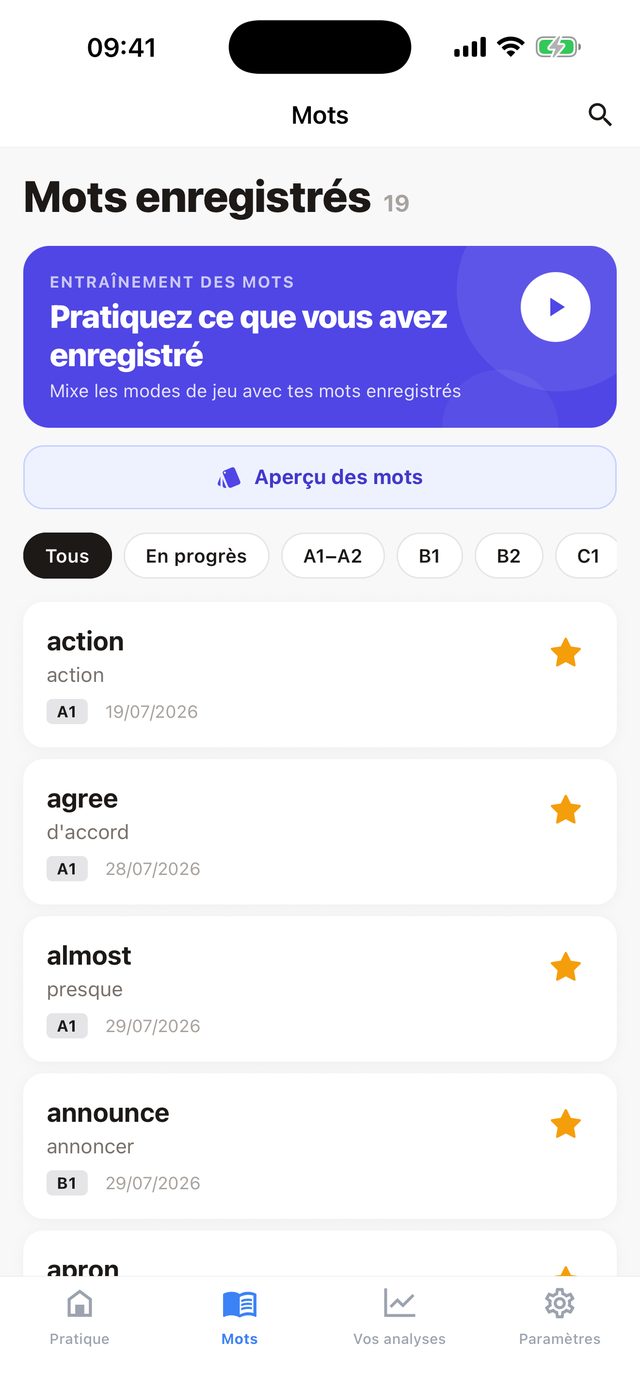 Ta bibliothèque de mots